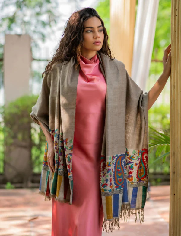 Beige Dunes Palledar Kani Pashmina Shawl