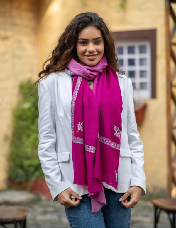 Pink Cascade Pashmina Wrap