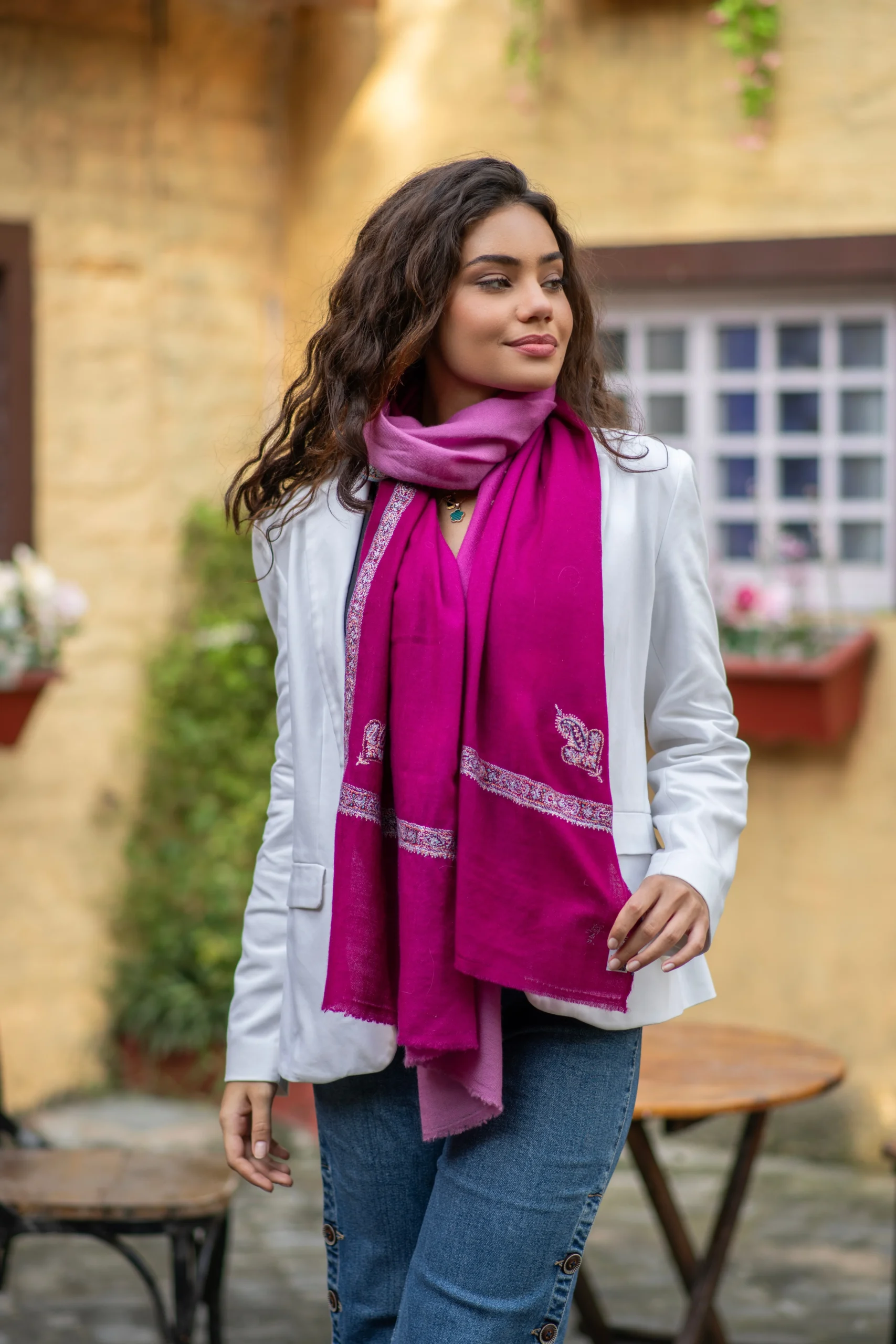 Pink Cascade Pashmina Wrap - Image 3