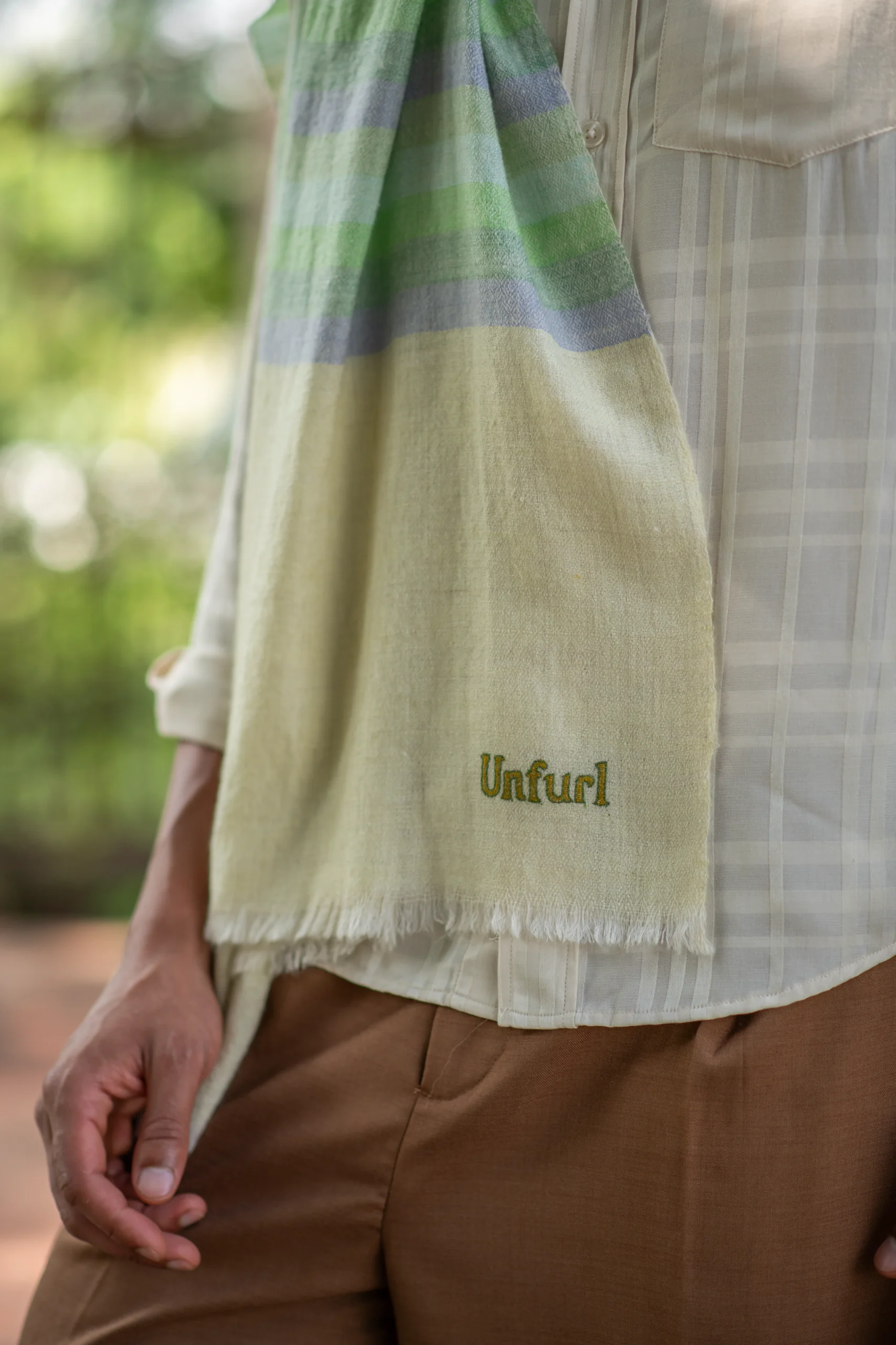 Spring Horizon Soft green and Lavender Shawl - Image 2