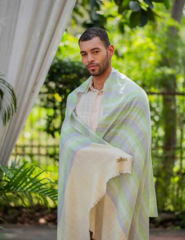 Spring Horizon Soft green and Lavender Shawl