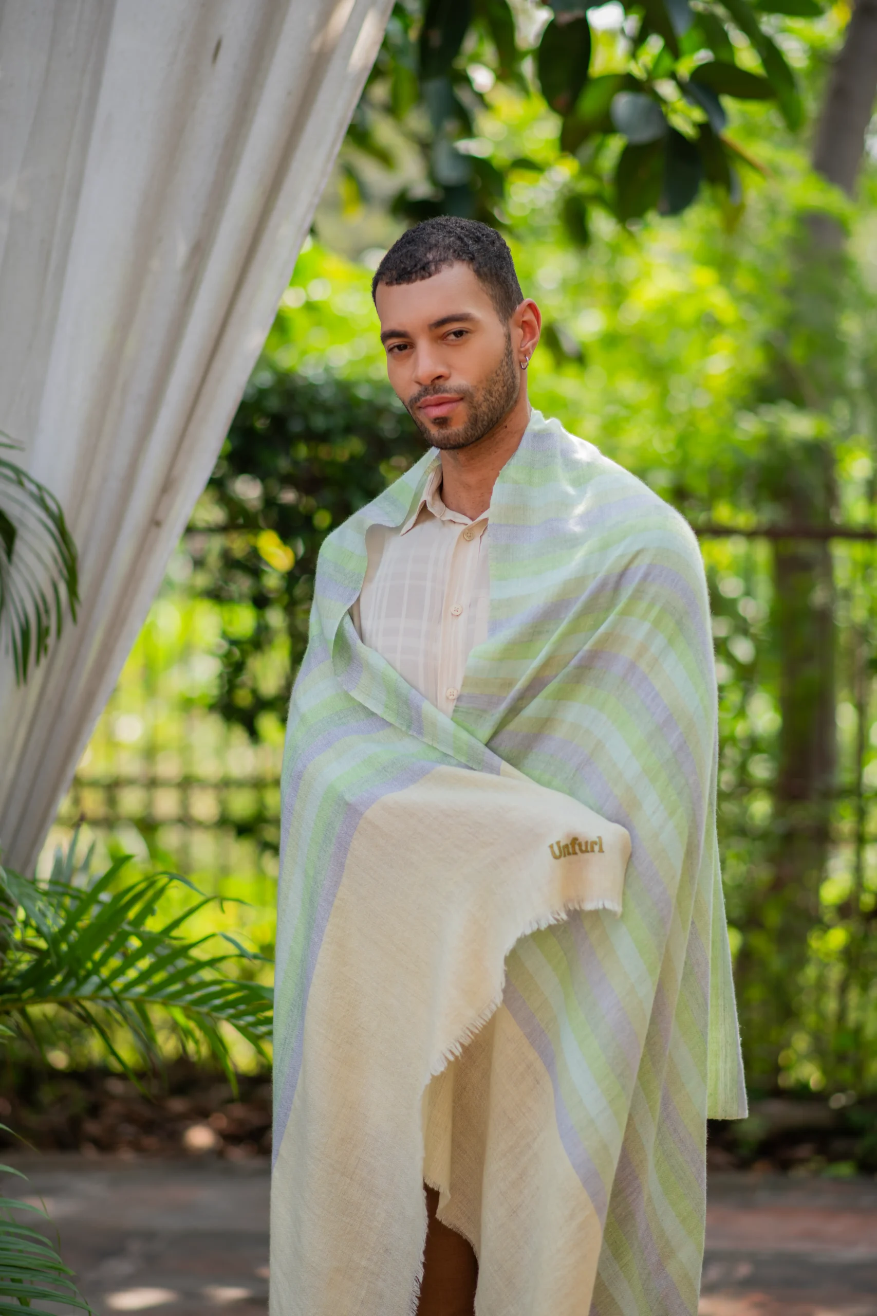 Spring Horizon Soft green and Lavender Shawl