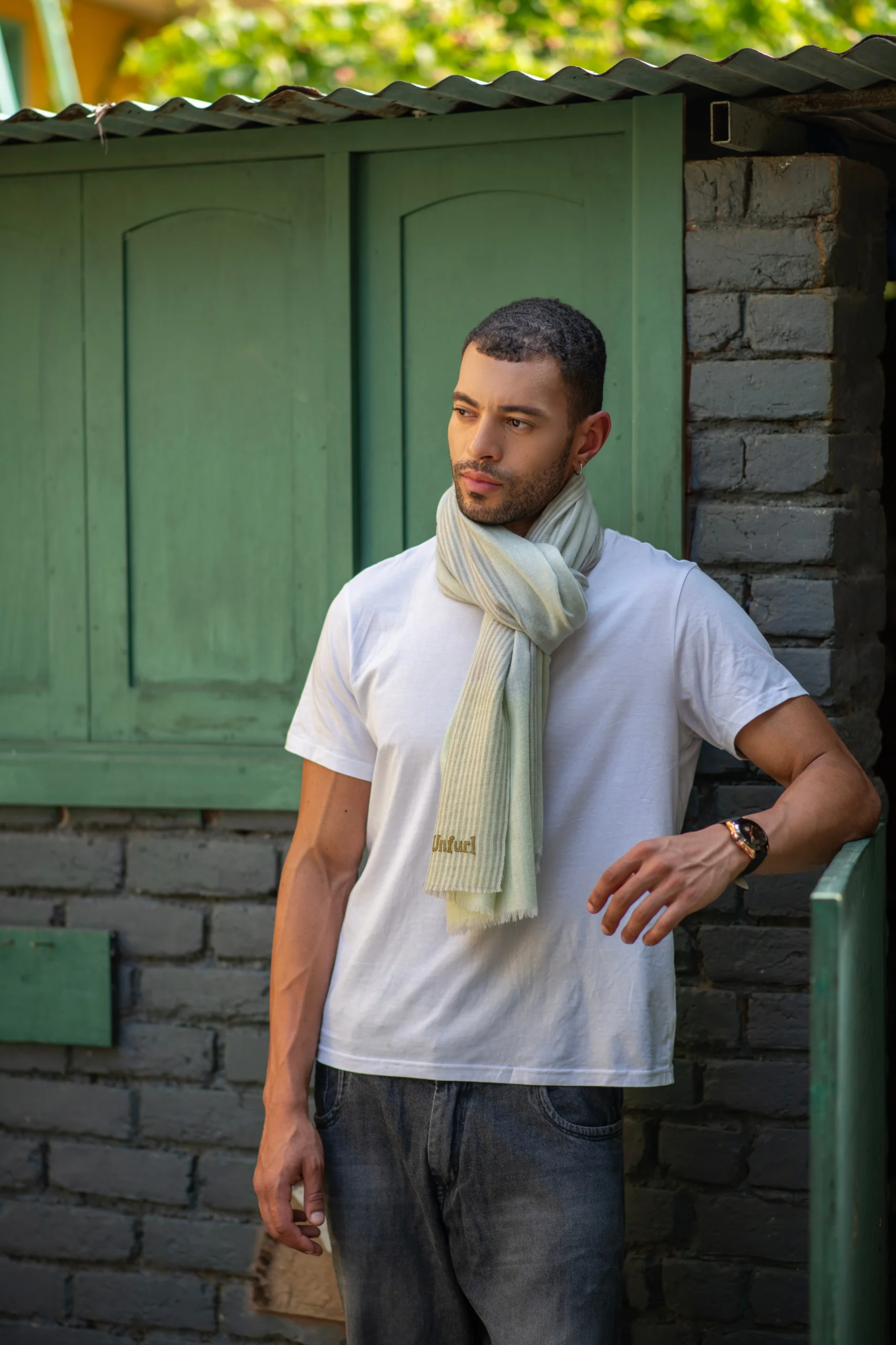 MoonLit Mist Pastel ivory mint Shawl - Image 4