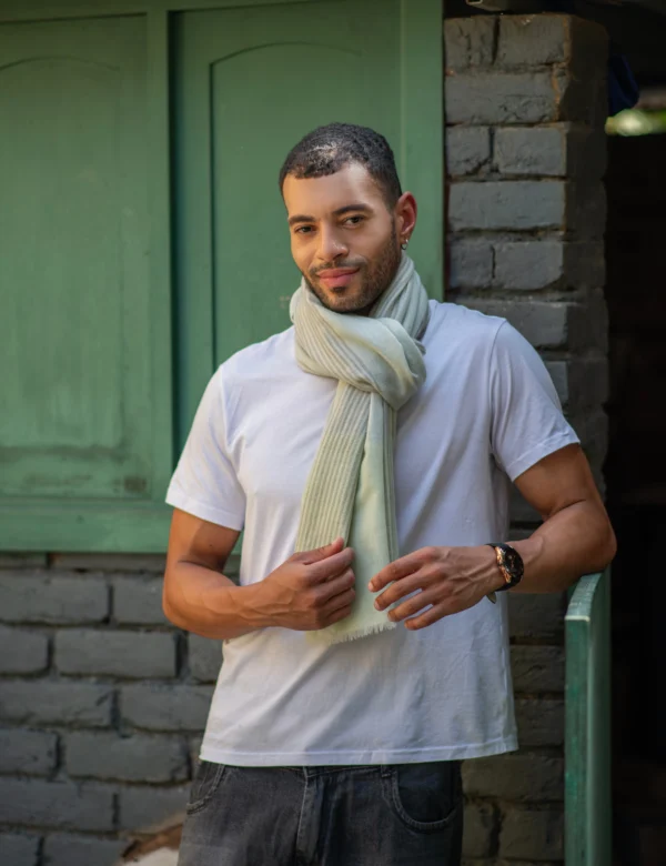 MoonLit Mist Pastel ivory mint Shawl