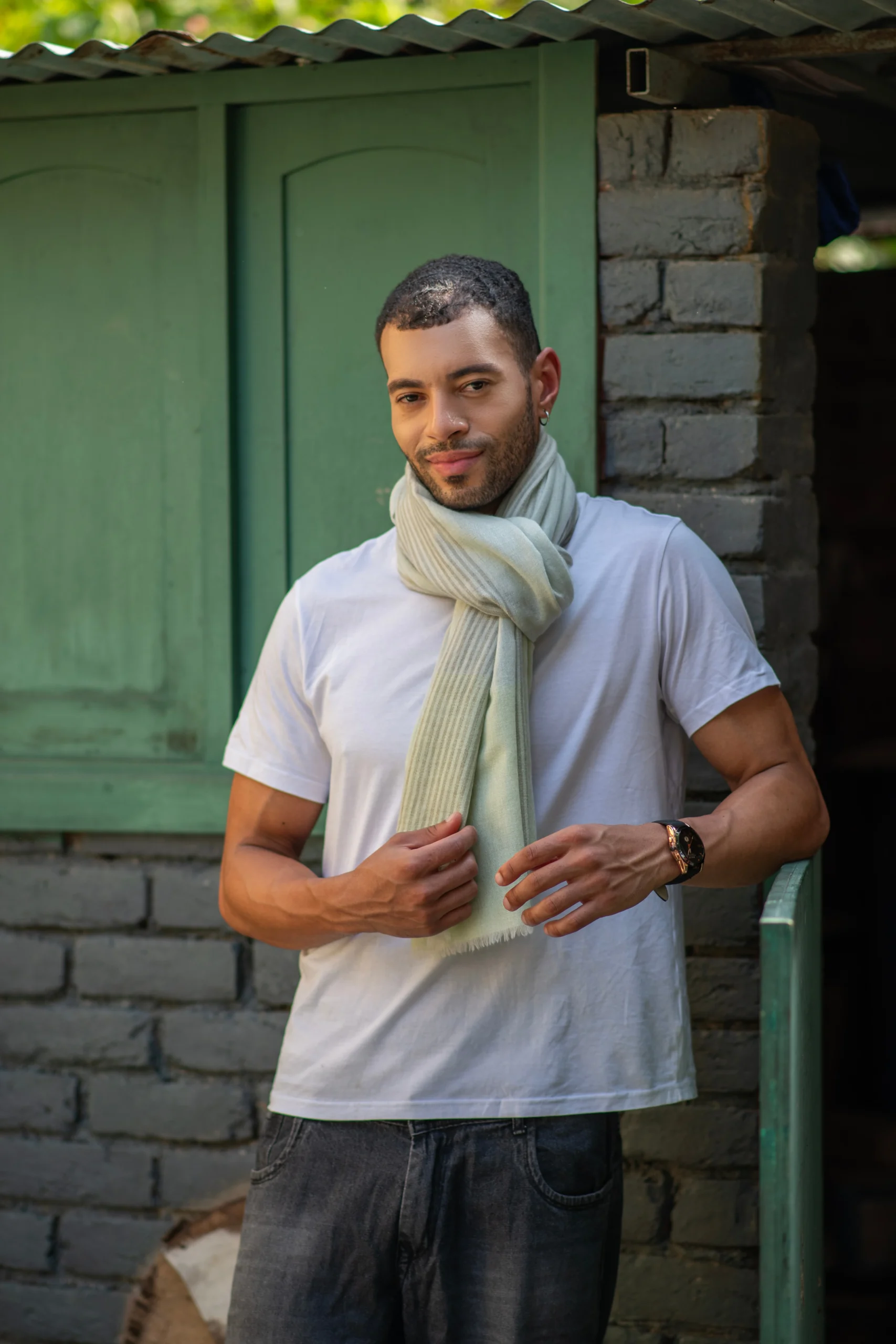 MoonLit Mist Pastel ivory mint Shawl