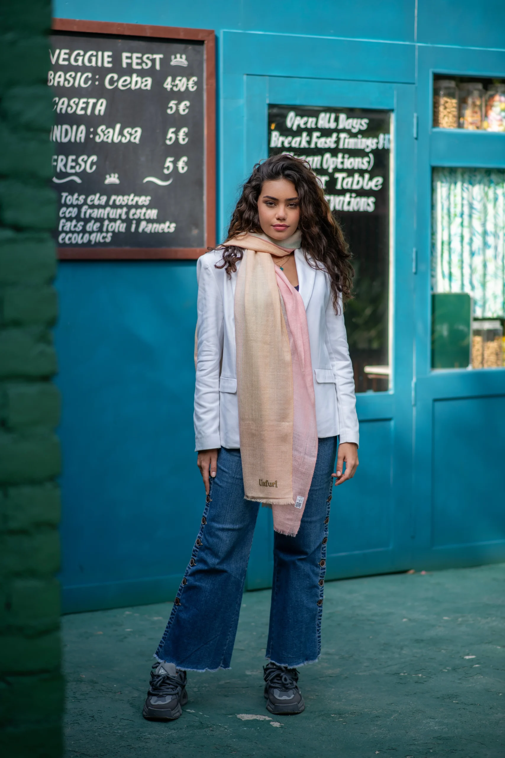 Blush Horizon Pastel pinkand sand with mint undetone Wrap - Image 3