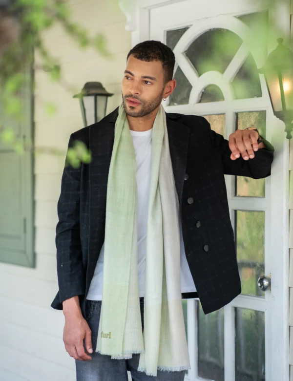 Morning Dew Pale Green Beige Wrap