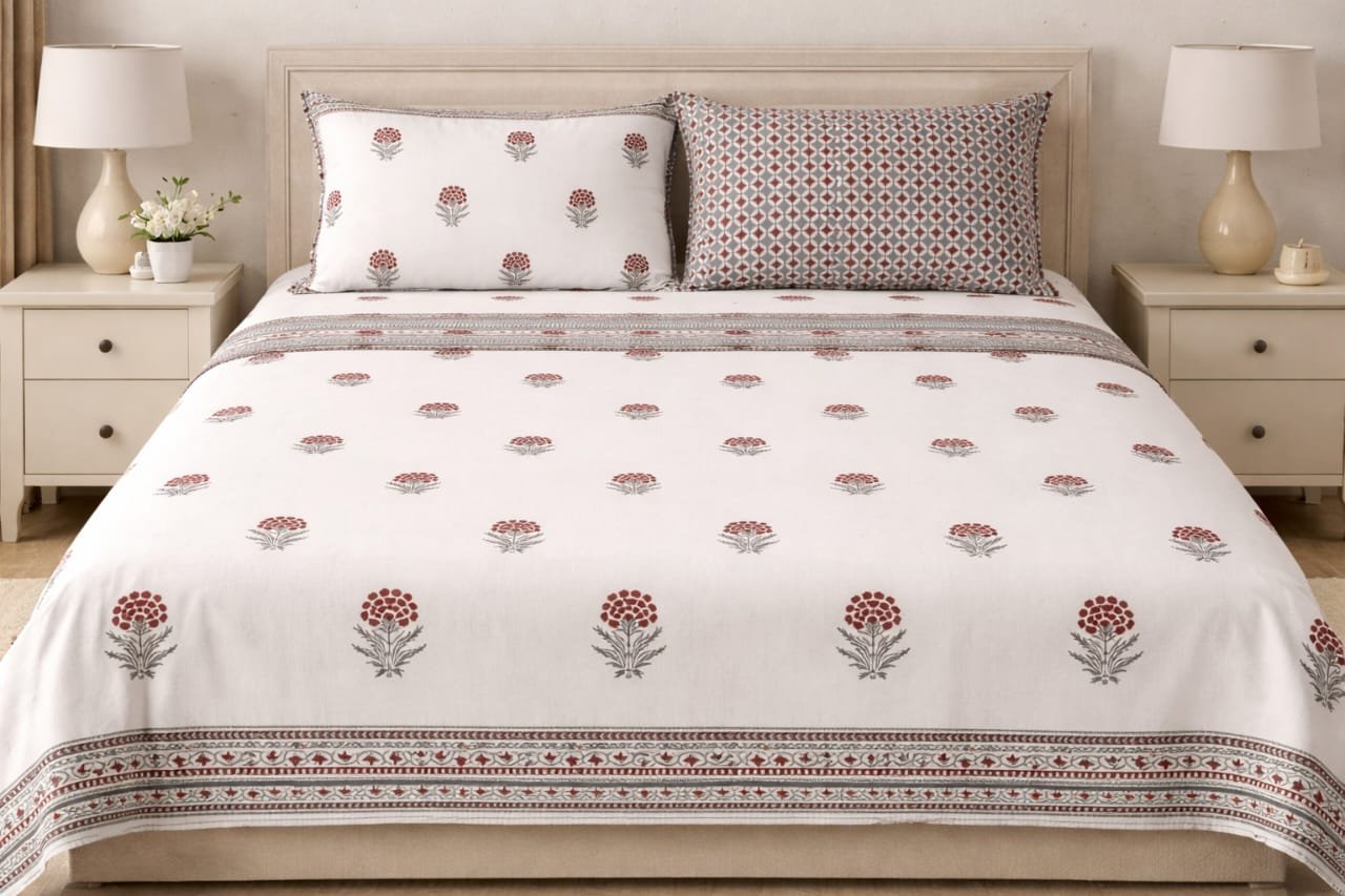 The Symmetrical Poppy Bedsheet Set