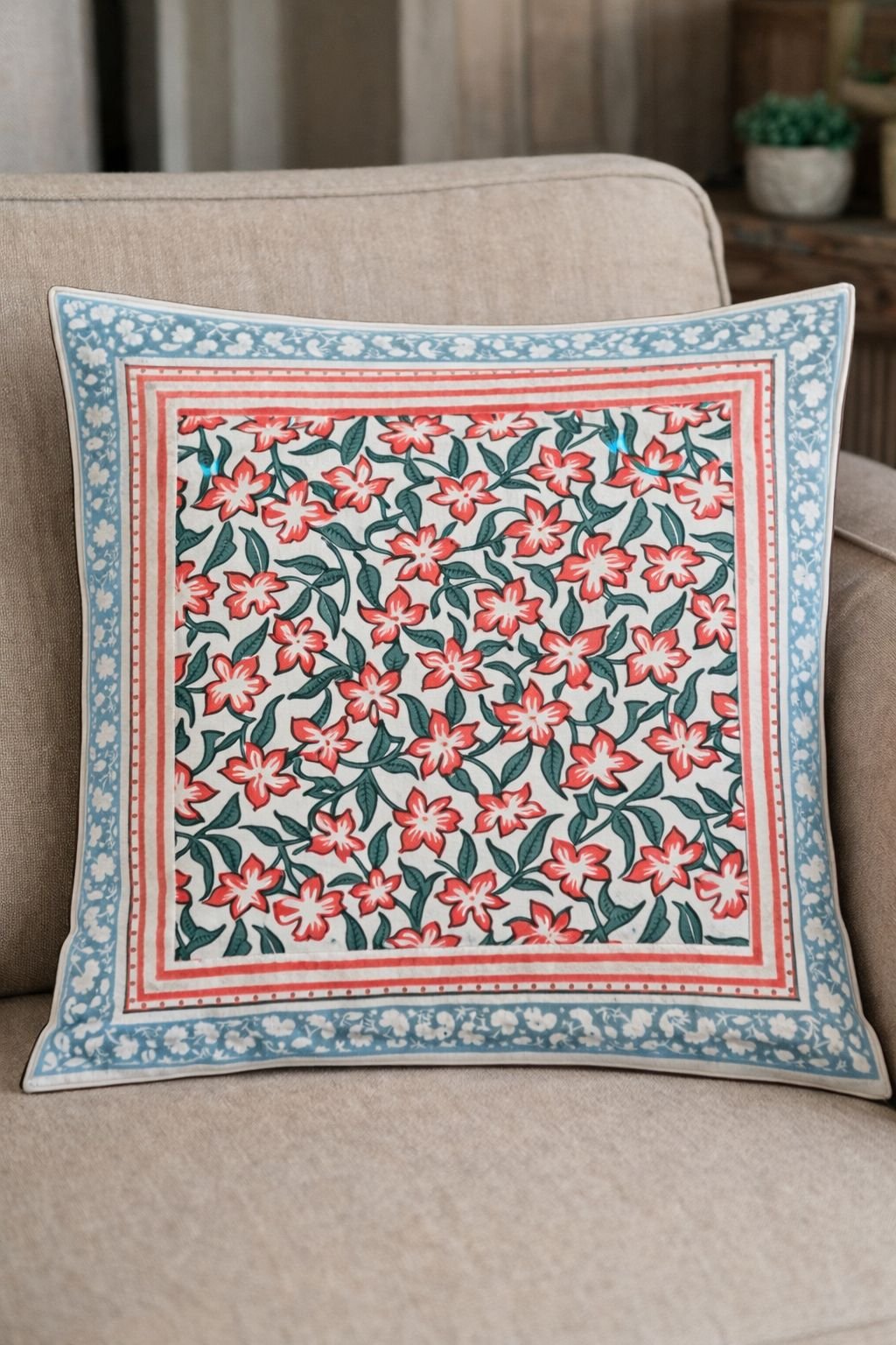 The Emerald Peacock Cushion Cover