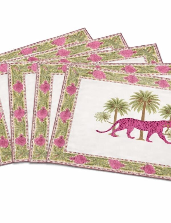 The Fuchsia Panther Safari Set of 6 - Mats