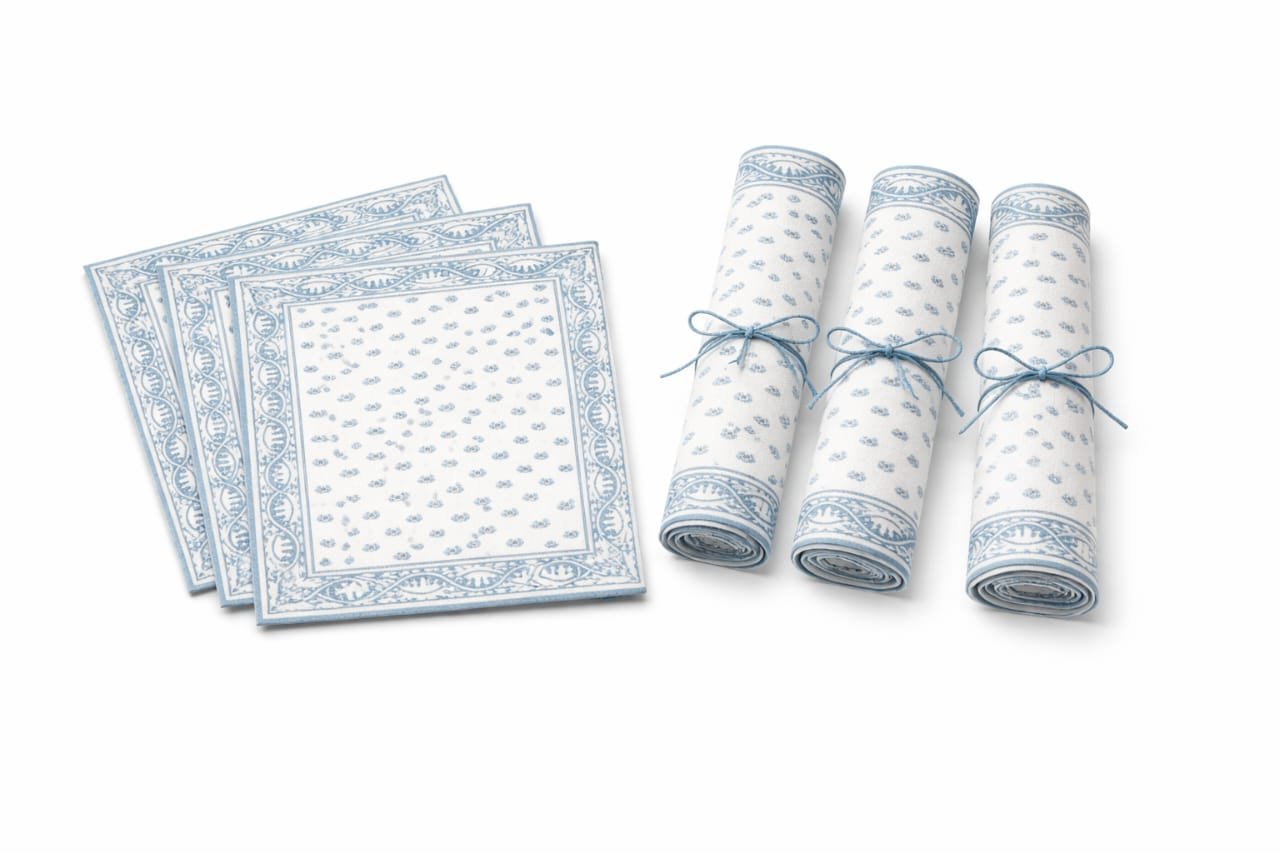 The Azure Vine Dining Set of 6 - Napkins